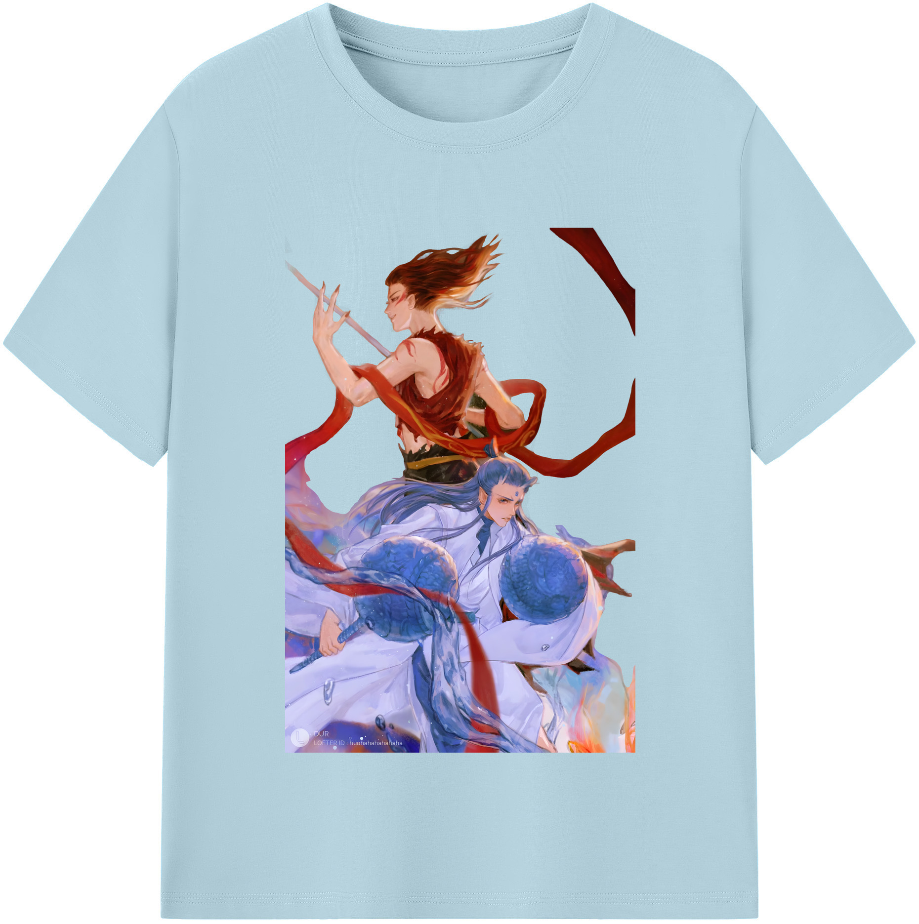 （画像用） Ne Zha 2 ナタ 魔童の大暴れ 綿100％半袖Tシャツ（フロントプリント）